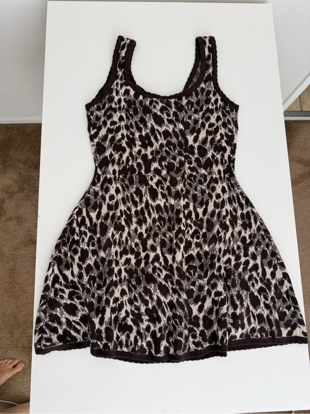 Cider Leopard-Print Mini Dress in Brown and Cream - Picture 6 of 7